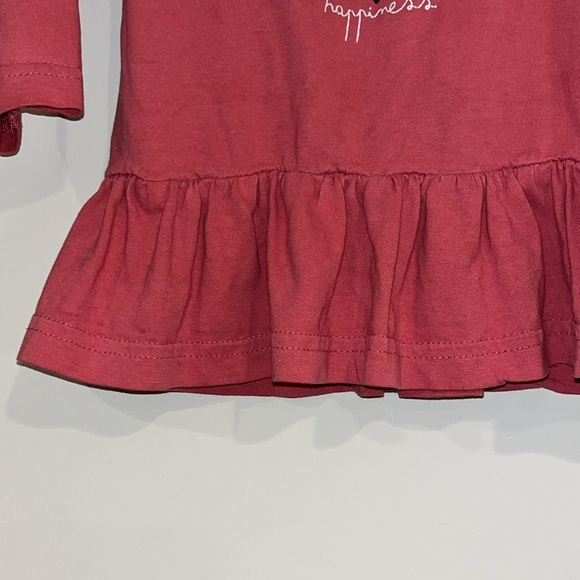 KITZBERG Infant Girls 18-24mo Happiness Hearts Long Sleeve Tunic Ruffles Pink - Picture 3 of 7